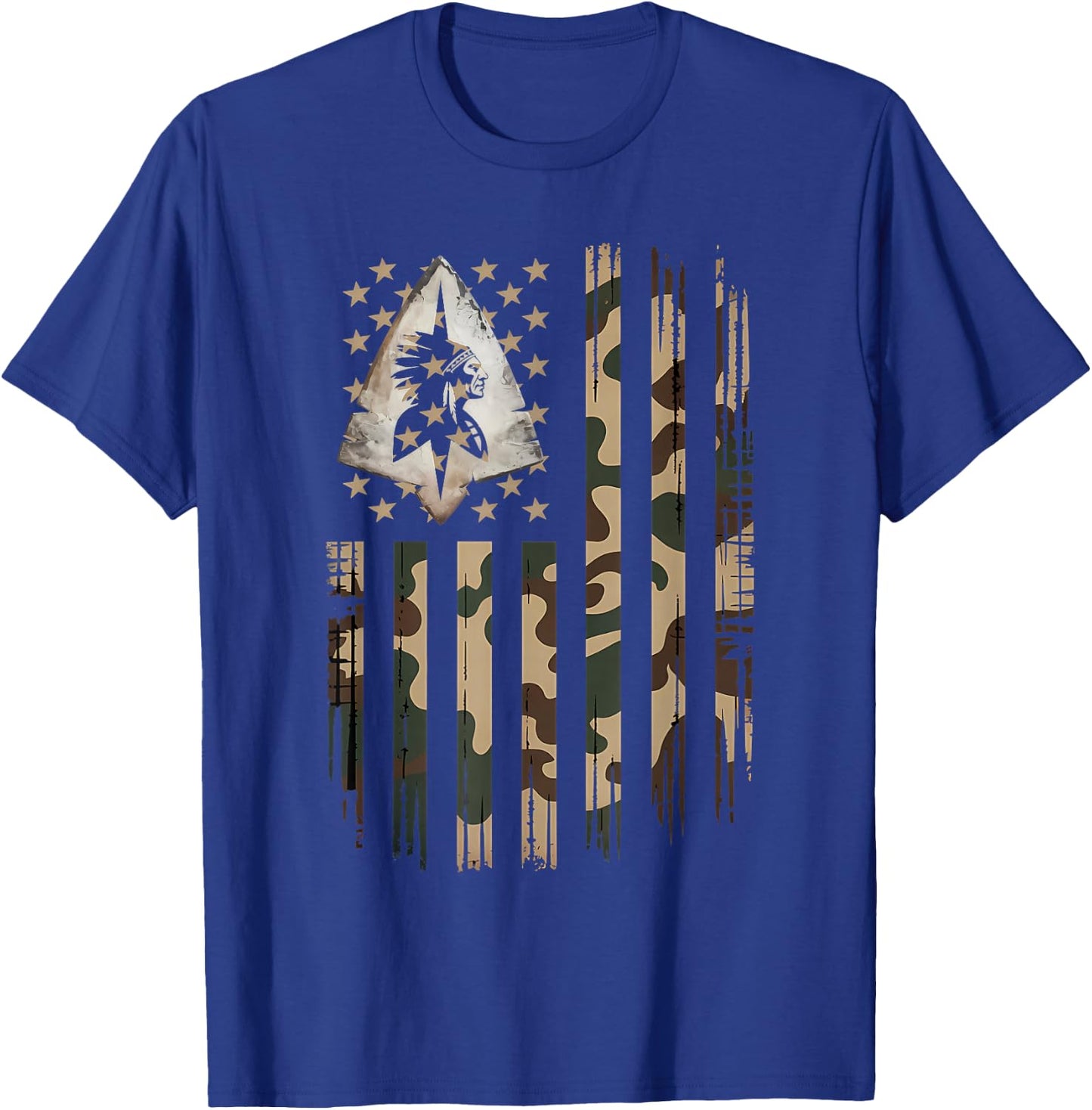 Arrowhead Hunting American Flag Arrowhead Hunter T-Shirt - T-Shirt | Royal