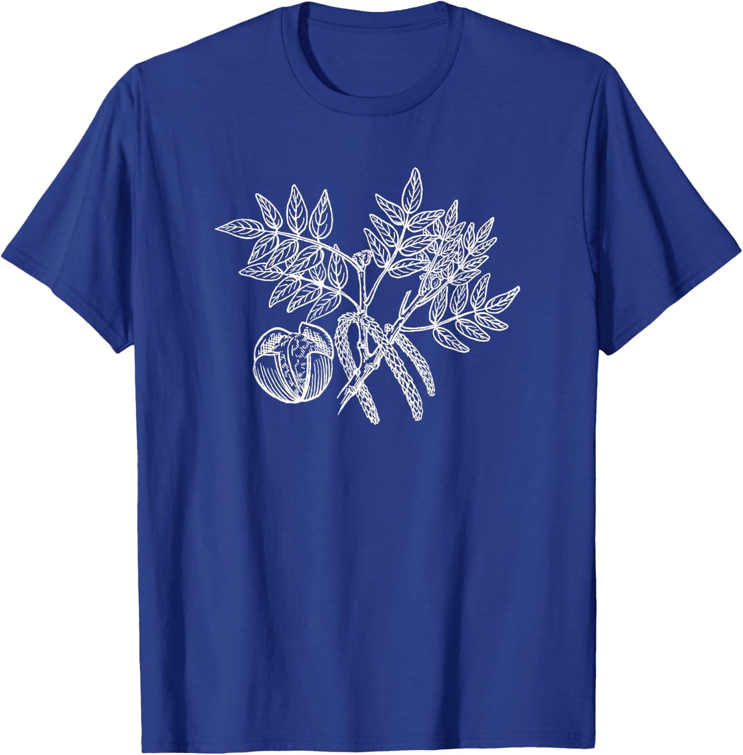 Walnut Nut Walnut Tree Leaves Botanist T-Shirt - T-Shirt | Royal