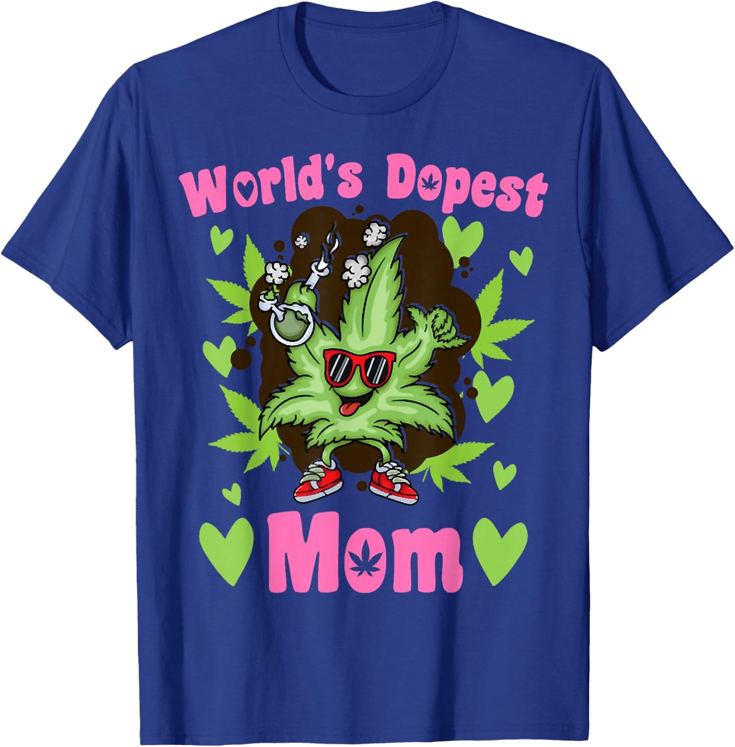 Worlds Dopest Mom Vintage Sunset 420 Family Matching Outfits T-Shirt - T-Shirt | Royal
