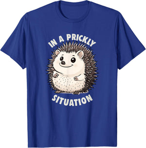 Cute Hedgehogs In A Prickly Situation Hedgehog T-Shirt - T-Shirt | Royal