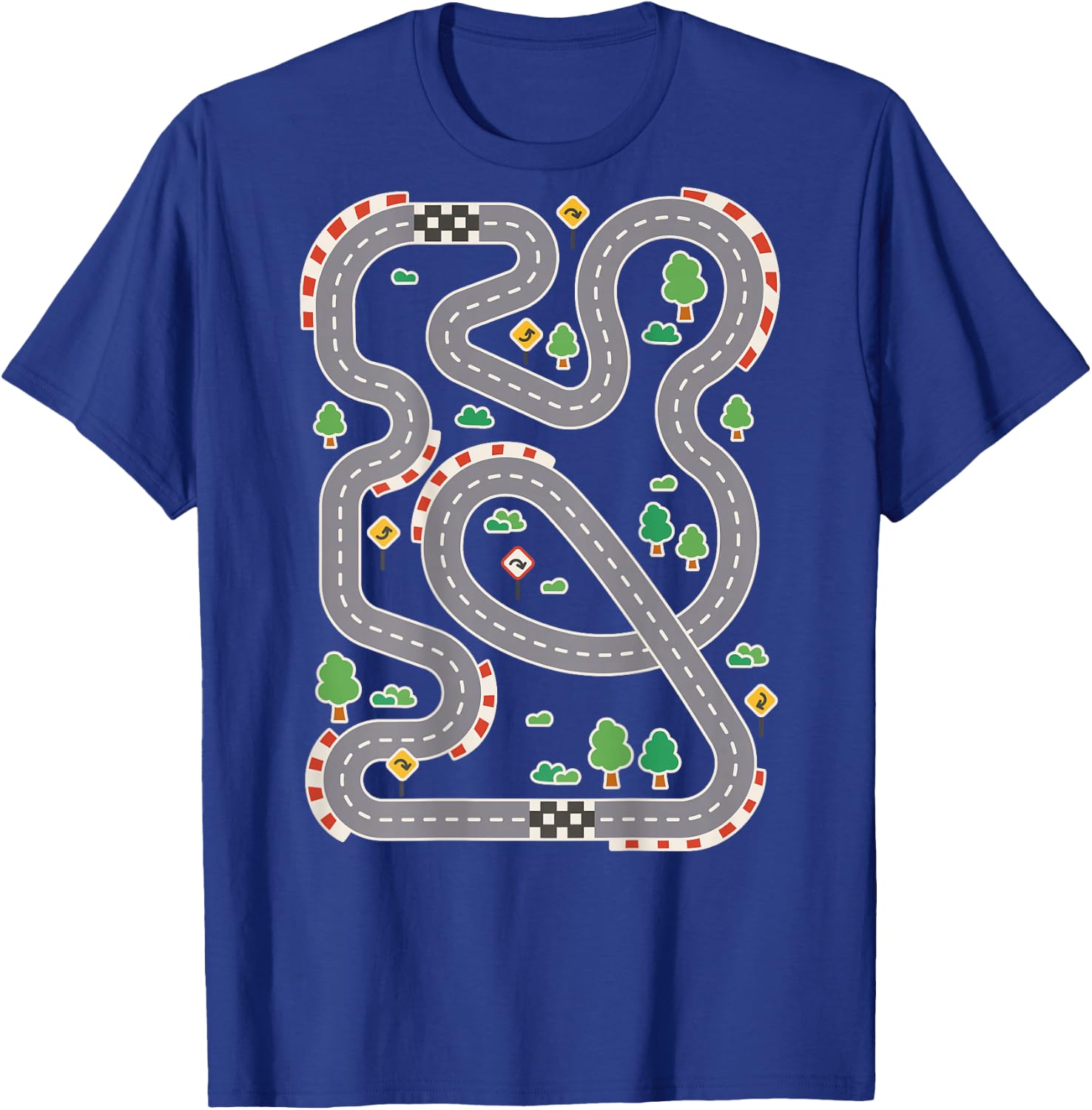 Cool Play Mat Car Racing Track Back Cute Father's Day T-Shirt - T-Shirt | Royal