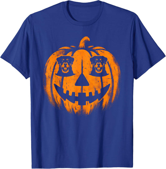 Dog Halloween Rottweiler Jack O Lantern Pumpkin T-Shirt - T-Shirt | Royal