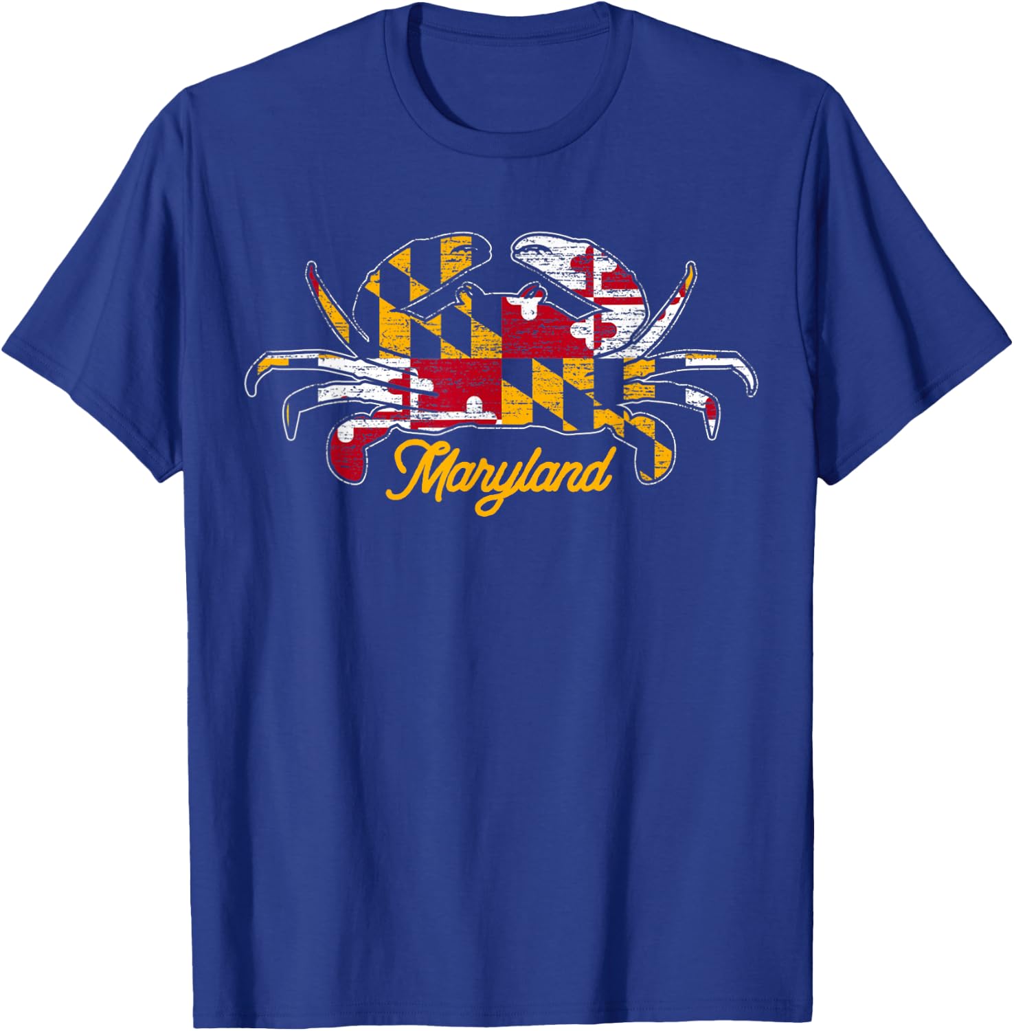 Maryland Crab Cute State Pride Flag T-Shirt - T-Shirt | Royal