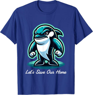 Protect Our Oceans World Oceans Day, Let's Save Our Home T-Shirt - T-Shirt | Royal