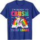 Crush Third Grade Dabbing Unicorn First Day Of School Girls T-Shirt - T-Shirt | Royal