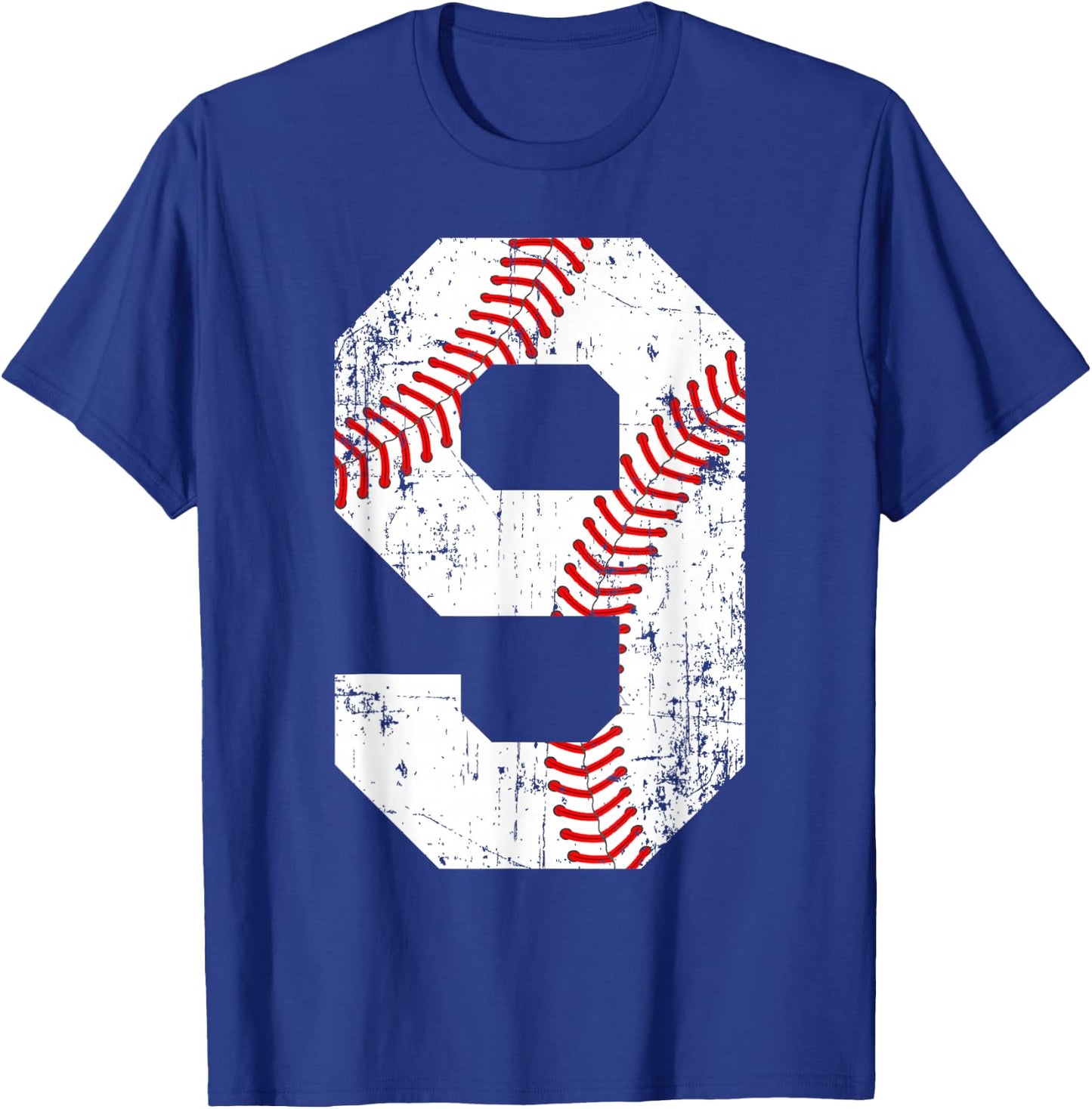 Vintage Baseball 9 Jersey Number T-Shirt - T-Shirt | Royal