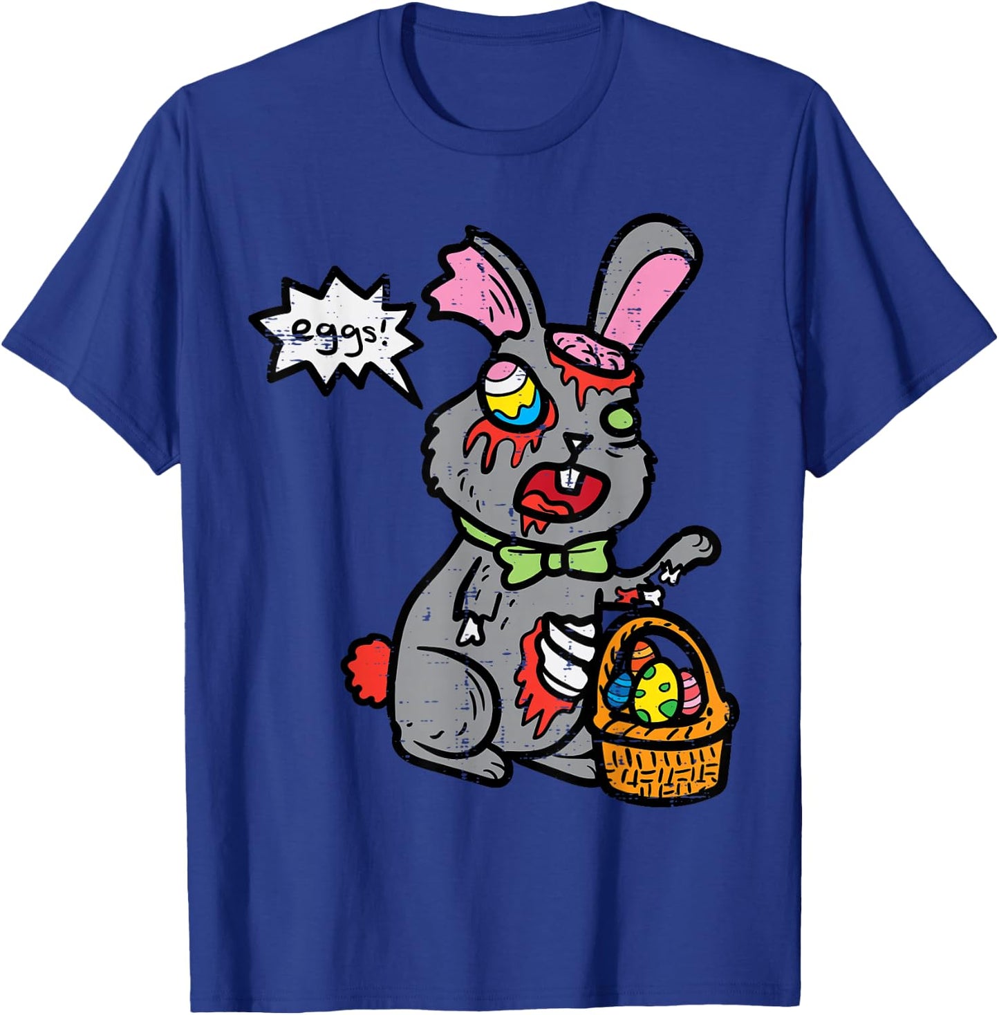 Easter Bunny Zombie Egg Hunting Funny Rabbit Men Women Kids T-Shirt - T-Shirt | Royal