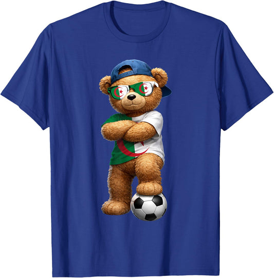 Algerian Flag Teddy Player Sports Outfit for Algeria T-Shirt - T-Shirt | Royal