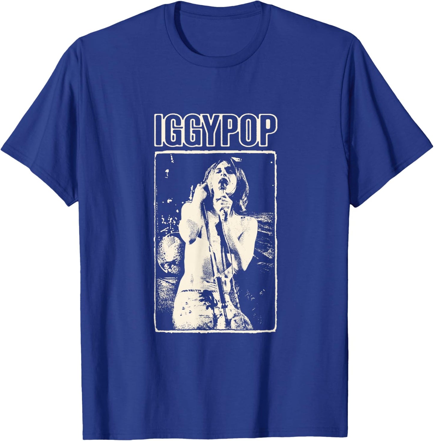 Iggy Pop , Herren & Damen, -Erwachsene, Rock-Fans, Casual-Kleidung, Schwarz, S, EU 40.0, Klassisch, U-Ausschnitt, Halbarm, Polyester 100% T-Shirt - T-Shirt | Royal