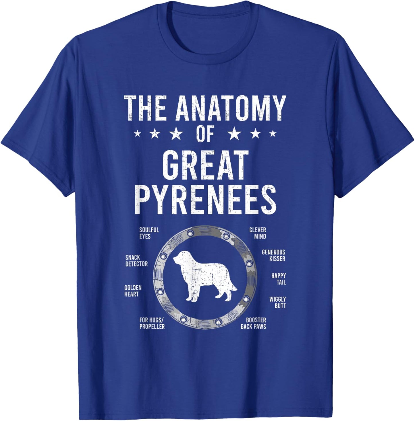 Anatomy of Great Pyrenees Dog Lover T-Shirt - T-Shirt | Royal