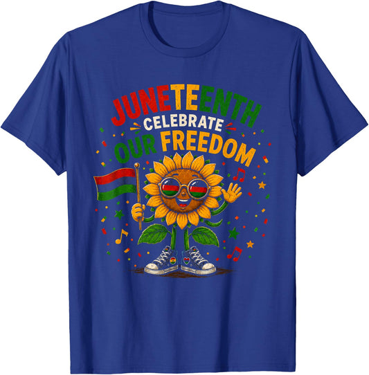 Juneteenth Celebrate Our Freedom Black History T-Shirt - T-Shirt | Royal