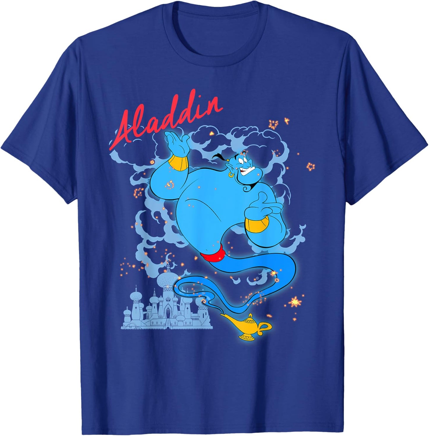 Portrait Title of Disney Cartoon Aladdin Genie , Black, S T-Shirt - T-Shirt | Royal