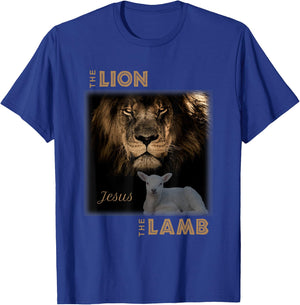 The Lion And The Lamb Jesus T-Shirt - T-Shirt | Royal
