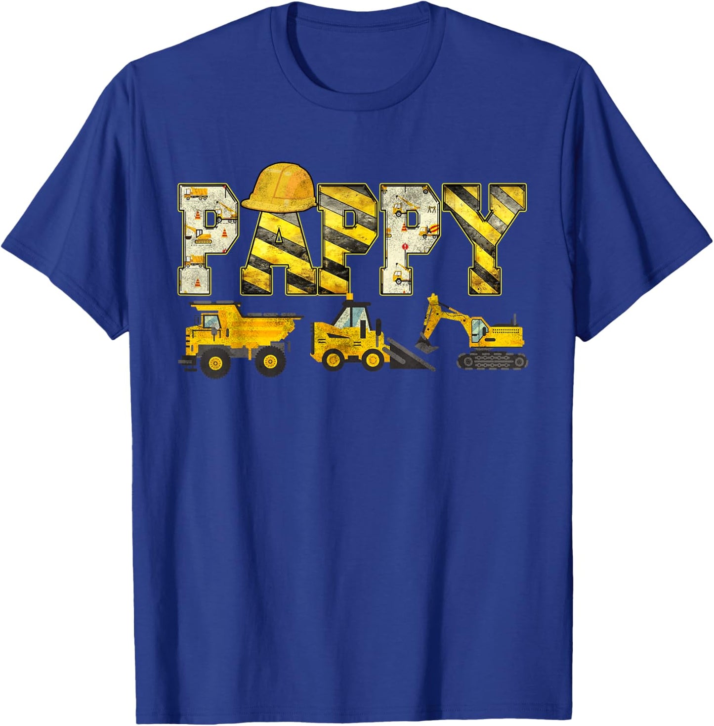 Pappy Construction Excavator Kids Matching Family Party T-Shirt - T-Shirt | Royal