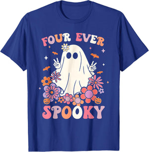 Four Ever Spooky Halloween 4th Birthday Party Decorations T-Shirt - T-Shirt | Royal