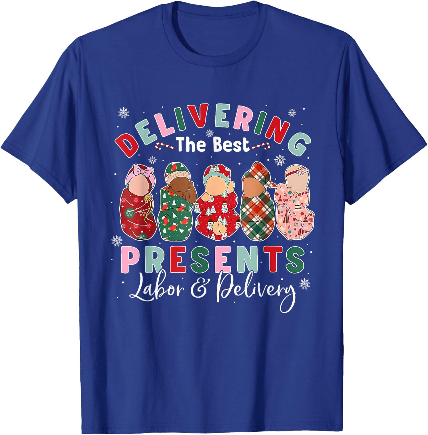 Labor and Delivery L&D Nurse Costume Adult Nurses Black Small Short Sleeve Classic Fit Humorous Modern Cartoon Christmas T-Shirt - T-Shirt | Royal