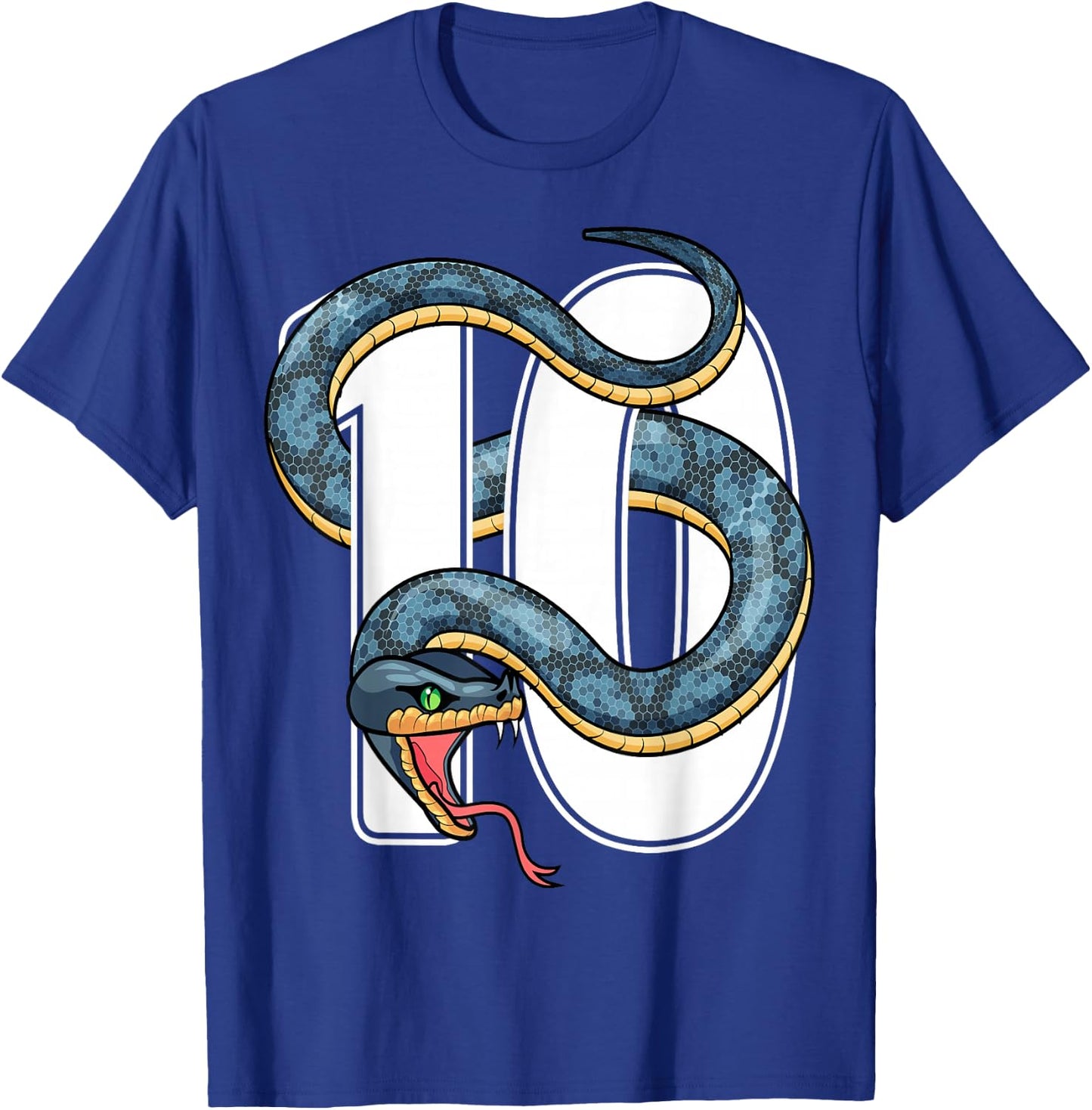 10th Birthday Snake Lover Ten 10 Year Old Birthday Boy Girl T-Shirt - T-Shirt | Royal