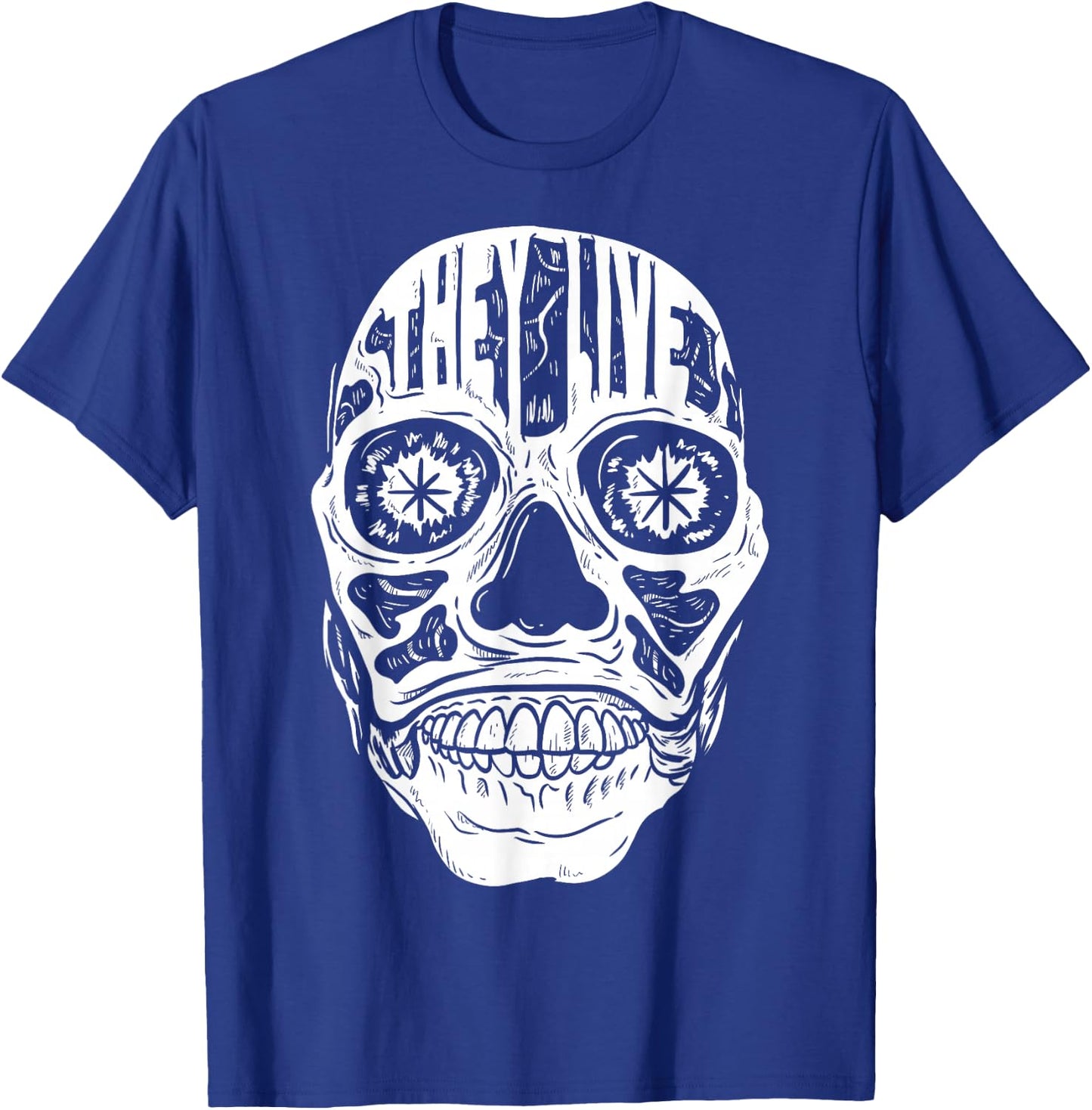 They Live Alien Face Fill T-Shirt - T-Shirt | Royal