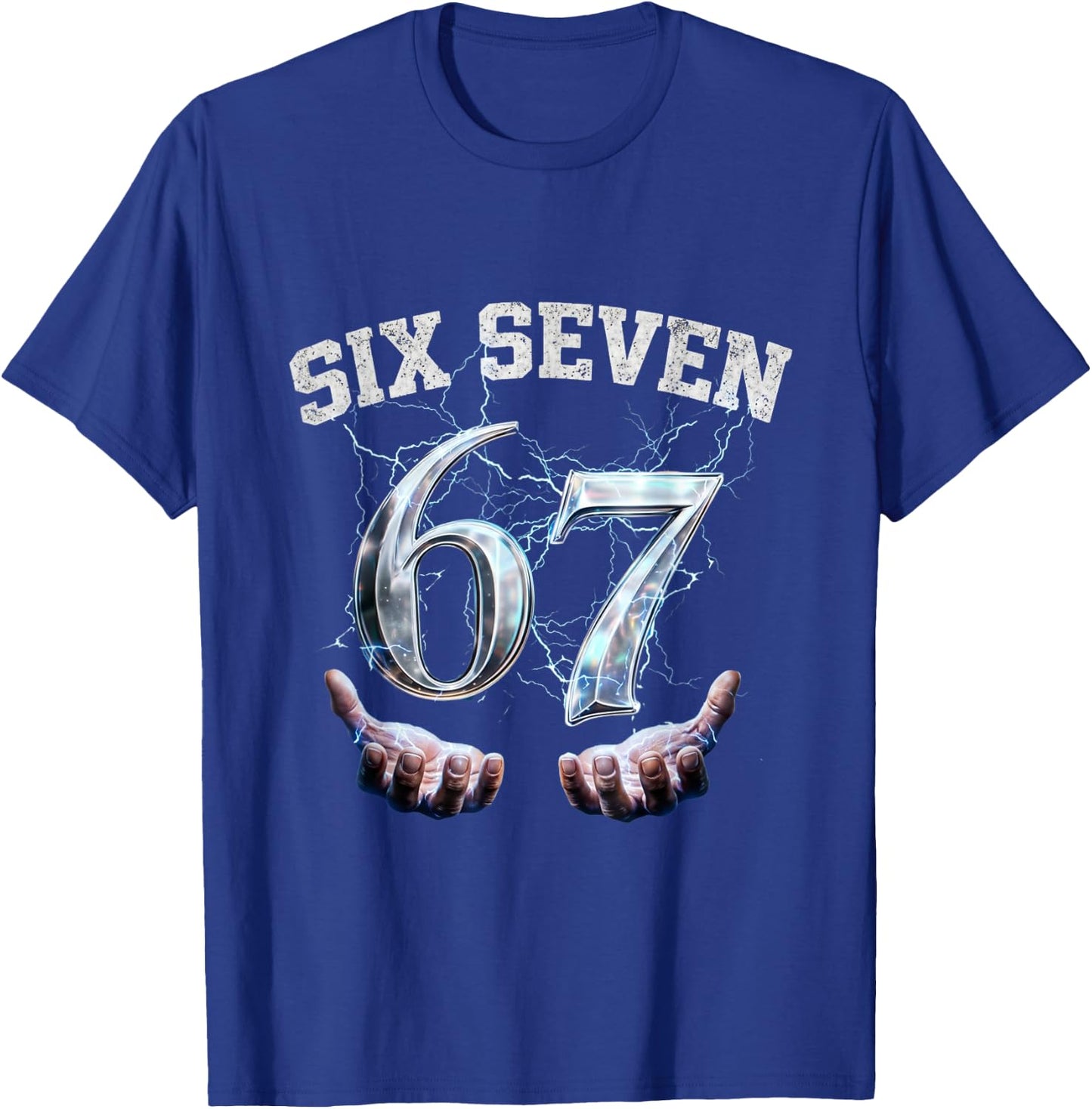 Six Seven 67 Meme Lustiges Zahlen Design T-Shirt - T-Shirt | Royal