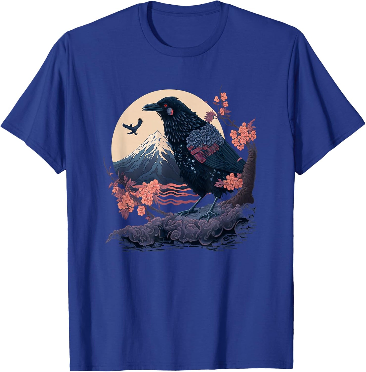 Surrealism Japanese Painting Crow Raven T-Shirt - T-Shirt | Royal