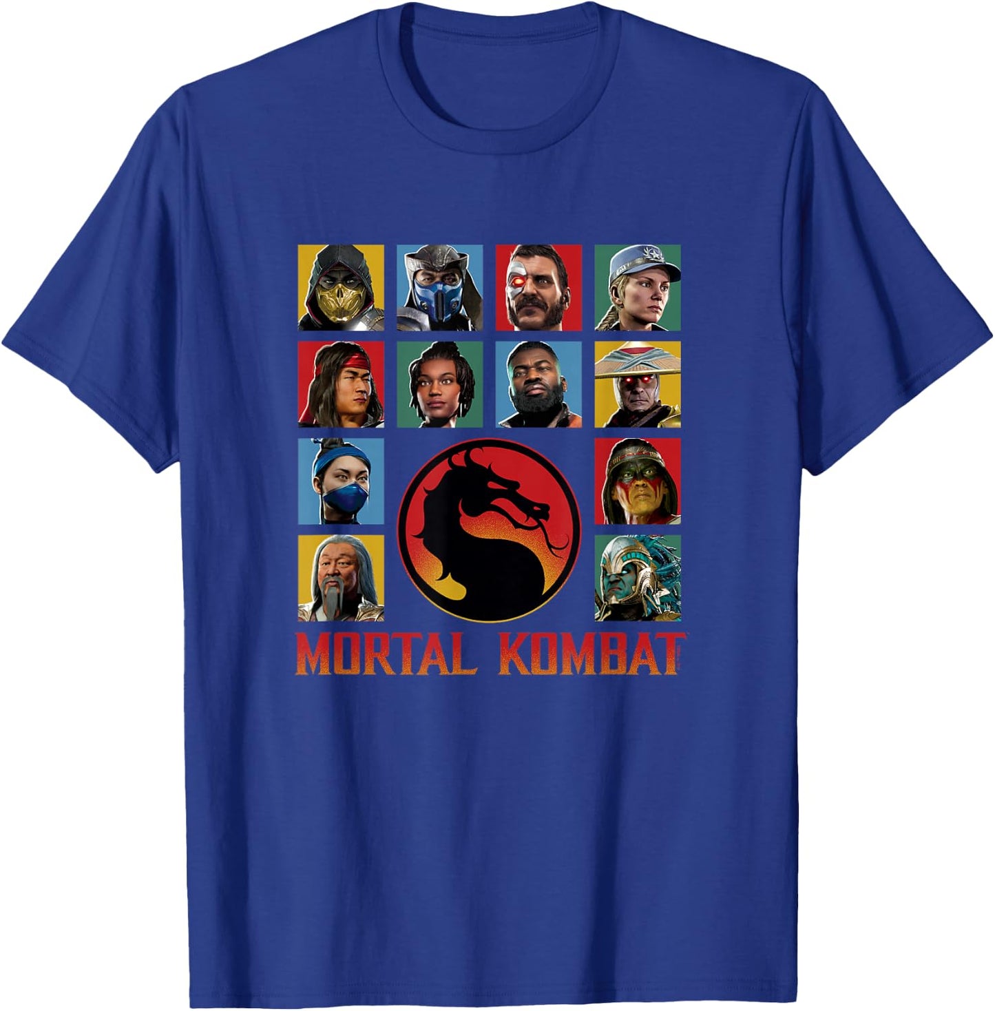 Mortal Kombat Klassic Main Fighters Characters Group Shot T-Shirt - T-Shirt | Royal