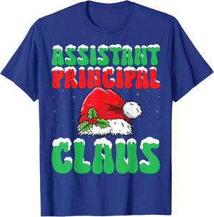 Assistant Principal Santa Claus Xmas School Worker Christmas T-Shirt - T-Shirt | Royal