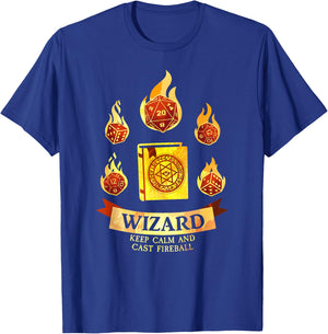 Wizard Fantasy RPG TRPG Gamer Class T-Shirt - T-Shirt | Royal