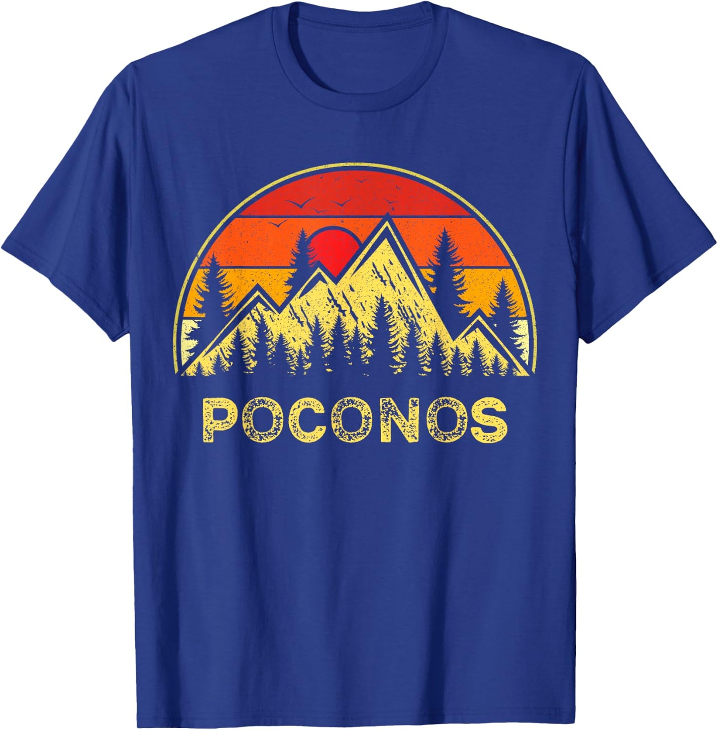 Vintage Poconos Pennsylvania PA Mountains Hiking Souvenir T-Shirt - T-Shirt | Royal