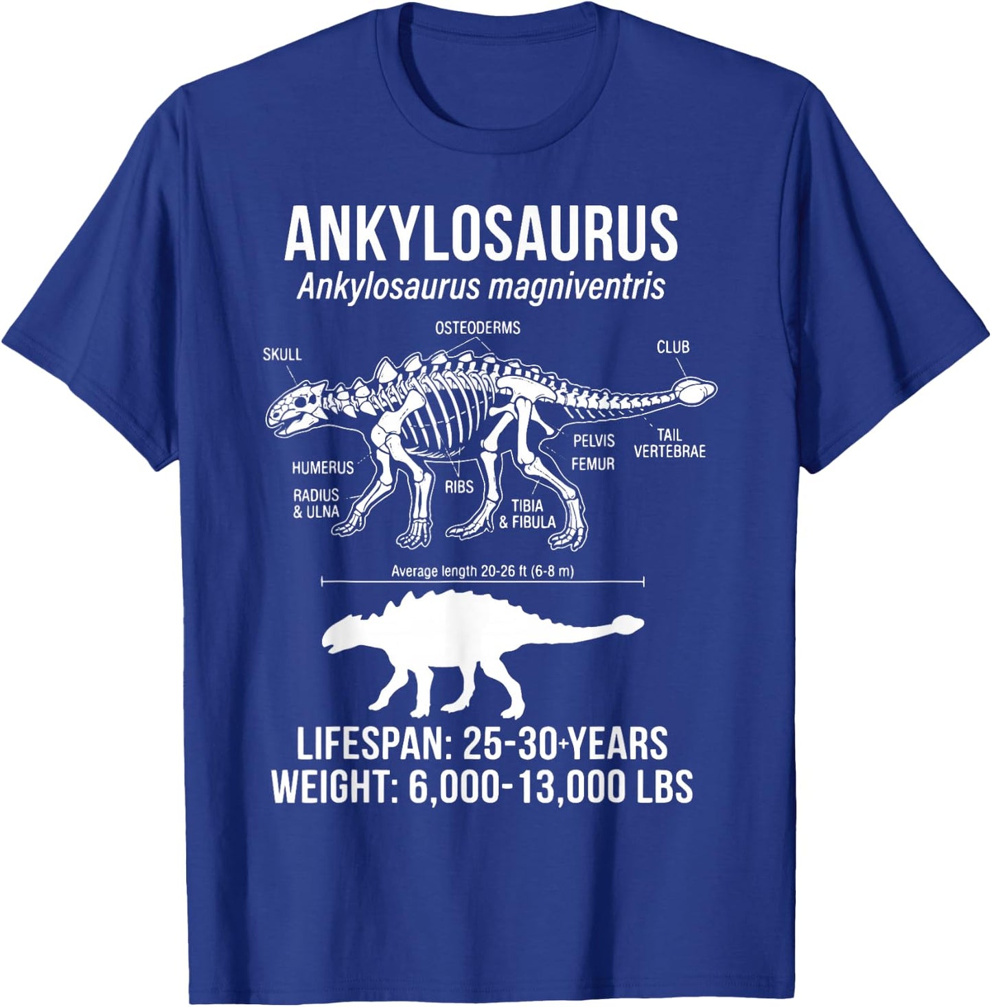 Ankylosaurus Diagram Reptile T-Shirt - T-Shirt | Royal