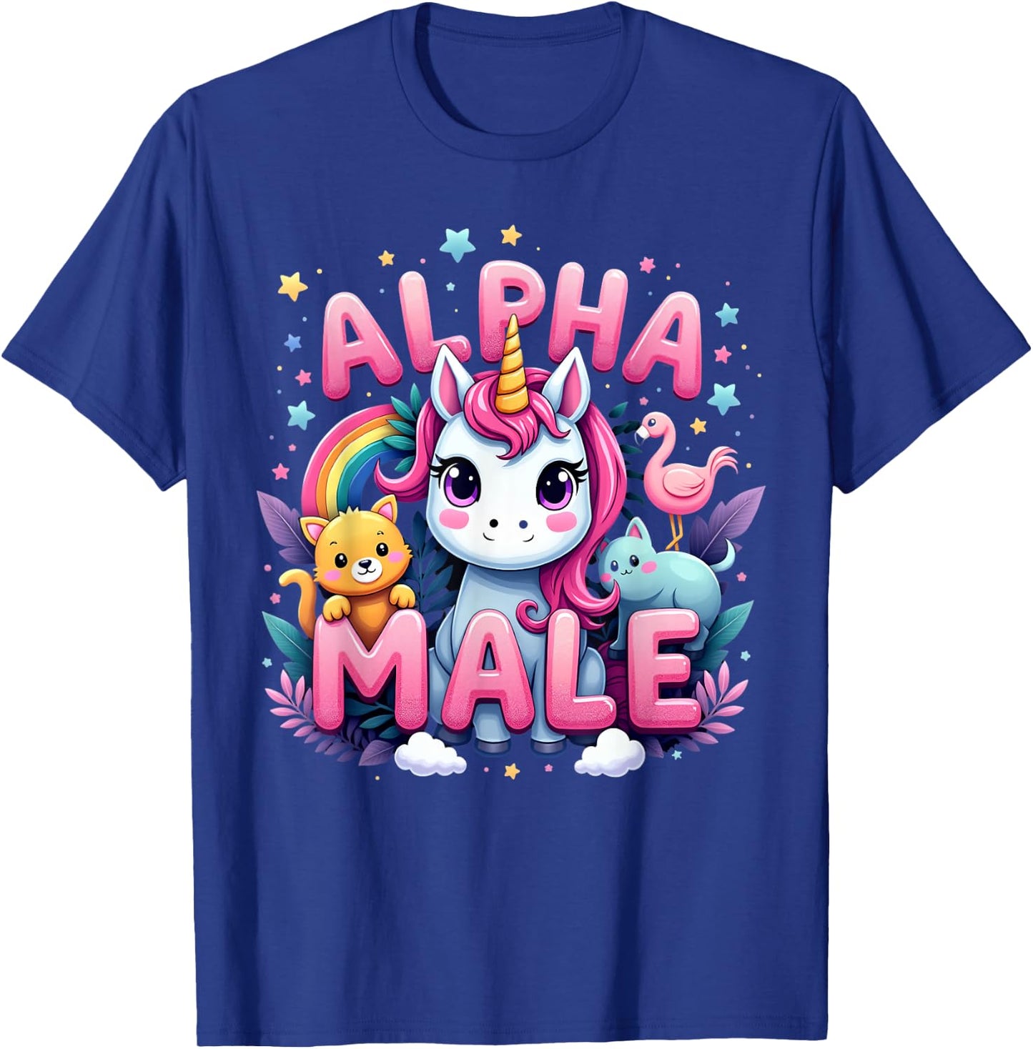 Funny Unicorn Alpha Cute Unicorn Meme Male Men or Women T-Shirt - T-Shirt | Royal