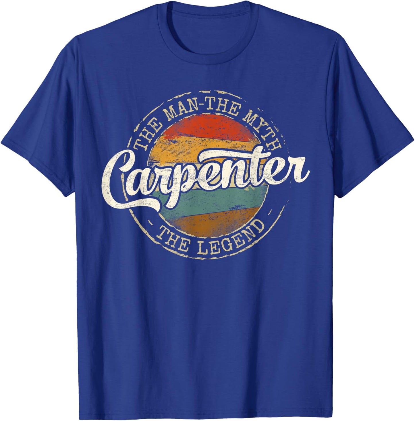 Carpenter The Man The Myth The Legend Vintage Stamp Builder T-Shirt - T-Shirt | Royal