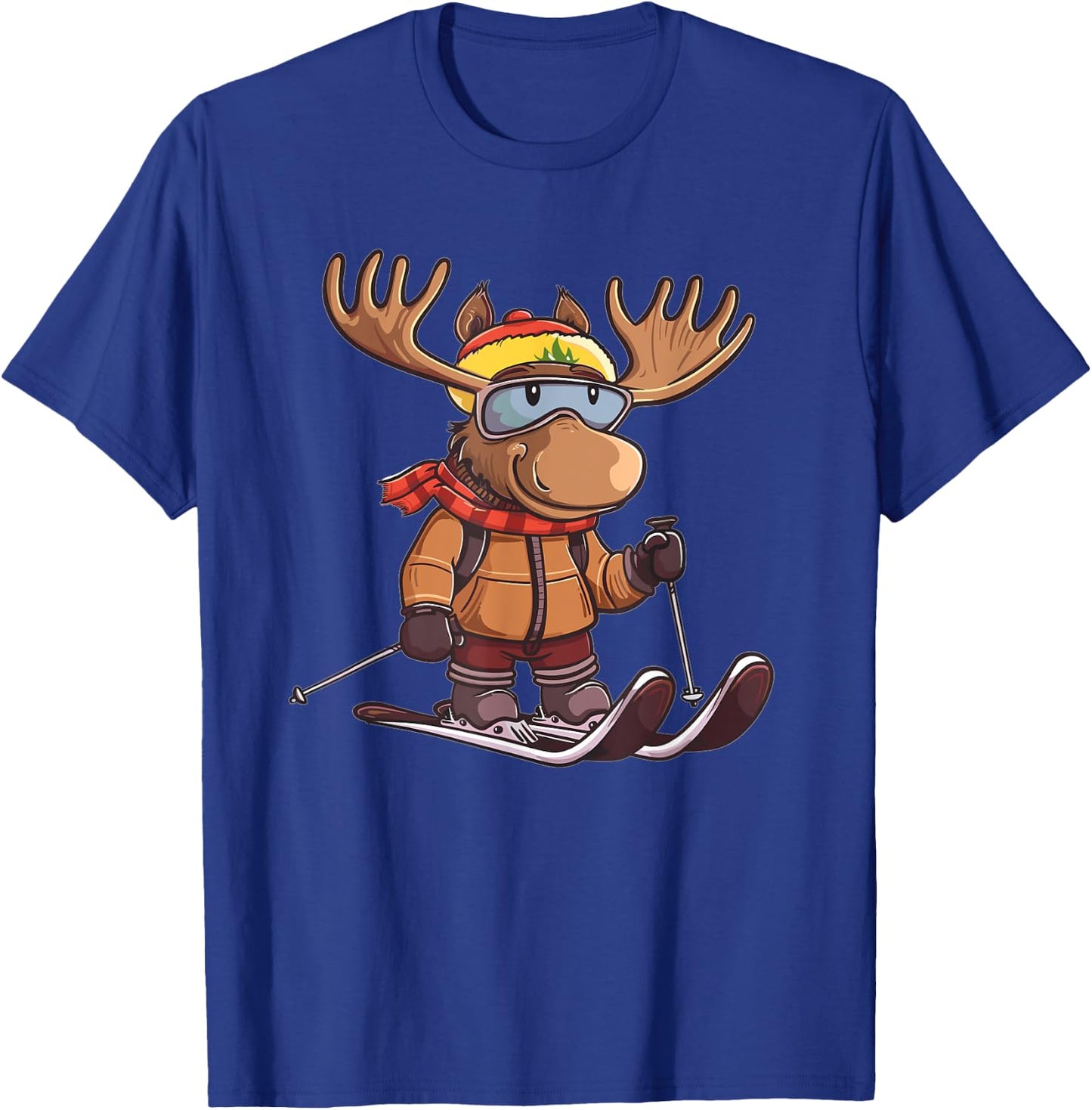 Cute Skiing Moose T-Shirt - T-Shirt | Royal