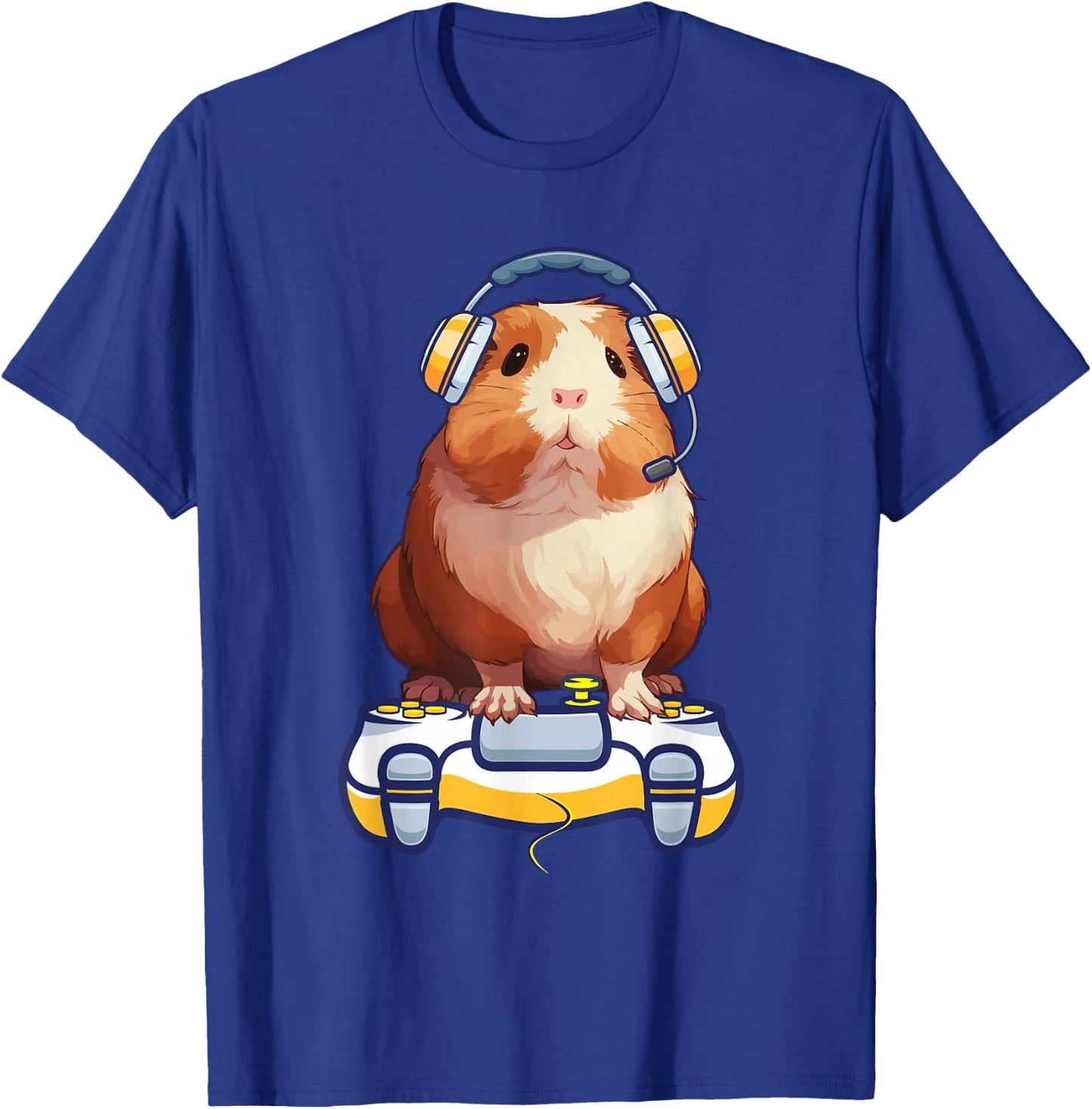 Funny guinea pig and Video Gamer Lover fluffy cavy Gamers T-Shirt - T-Shirt | Royal
