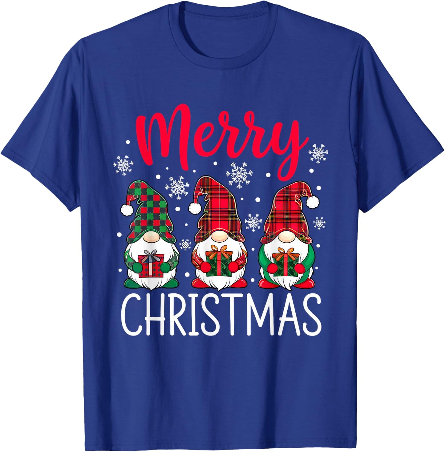 Three Gnomes Merry Christmas Funny Family Xmas T-Shirt - T-Shirt | Royal
