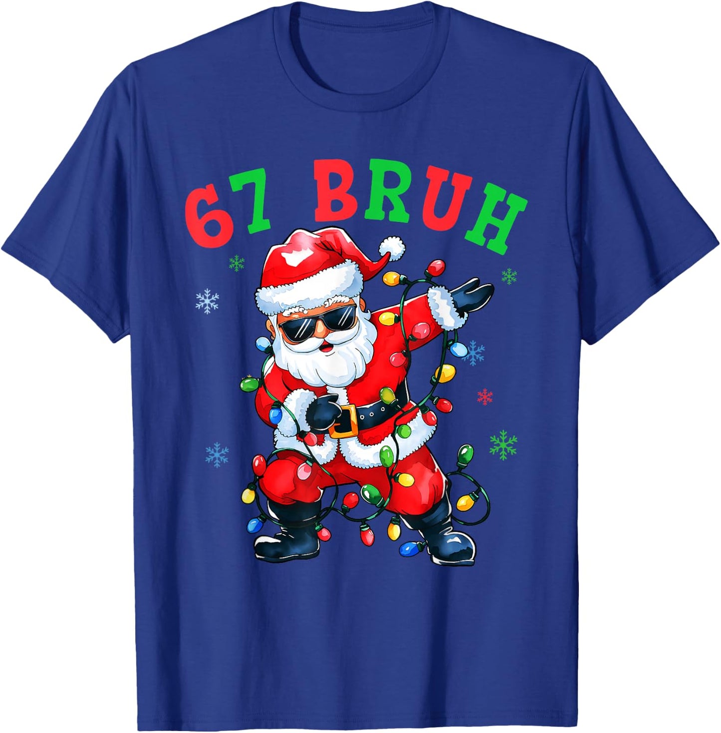 67 Christmas Funny Six Seven Bruh Meme 67 Santa Dabbing Xmas T-Shirt - T-Shirt | Royal