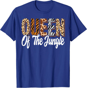 Queen of the Jungle Zoo Birthday Safari Jungle Animal , black T-Shirt - T-Shirt | Royal