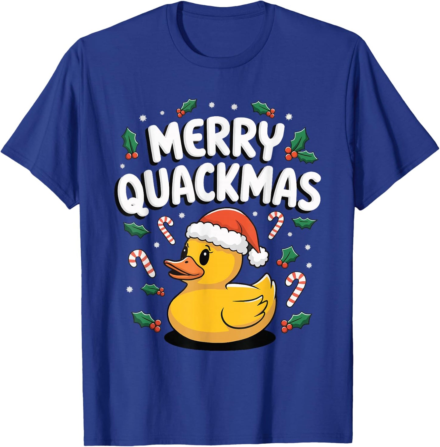 Merry Quackmas Christmas Rubber Duck T-Shirt - T-Shirt | Royal