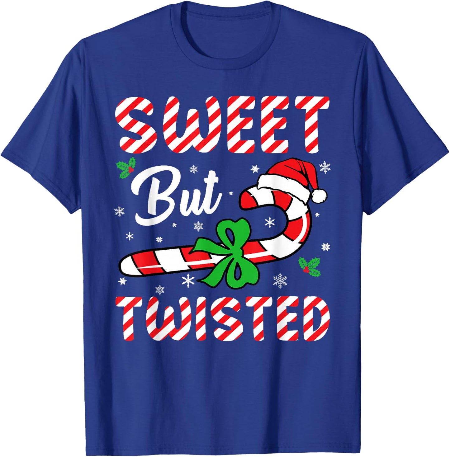 Sweet But Twisted Funny Christmas Candy Cane Boys Girls Kids T-Shirt - T-Shirt | Royal