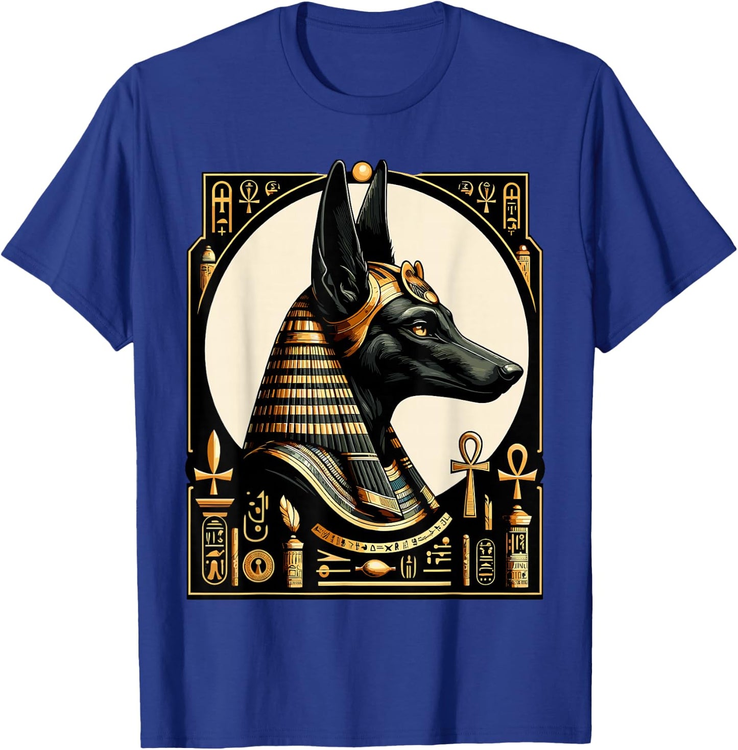 Streetwear 80s 90s Egypt Retro Egyptian God Anubis , black T-Shirt - T-Shirt | Royal