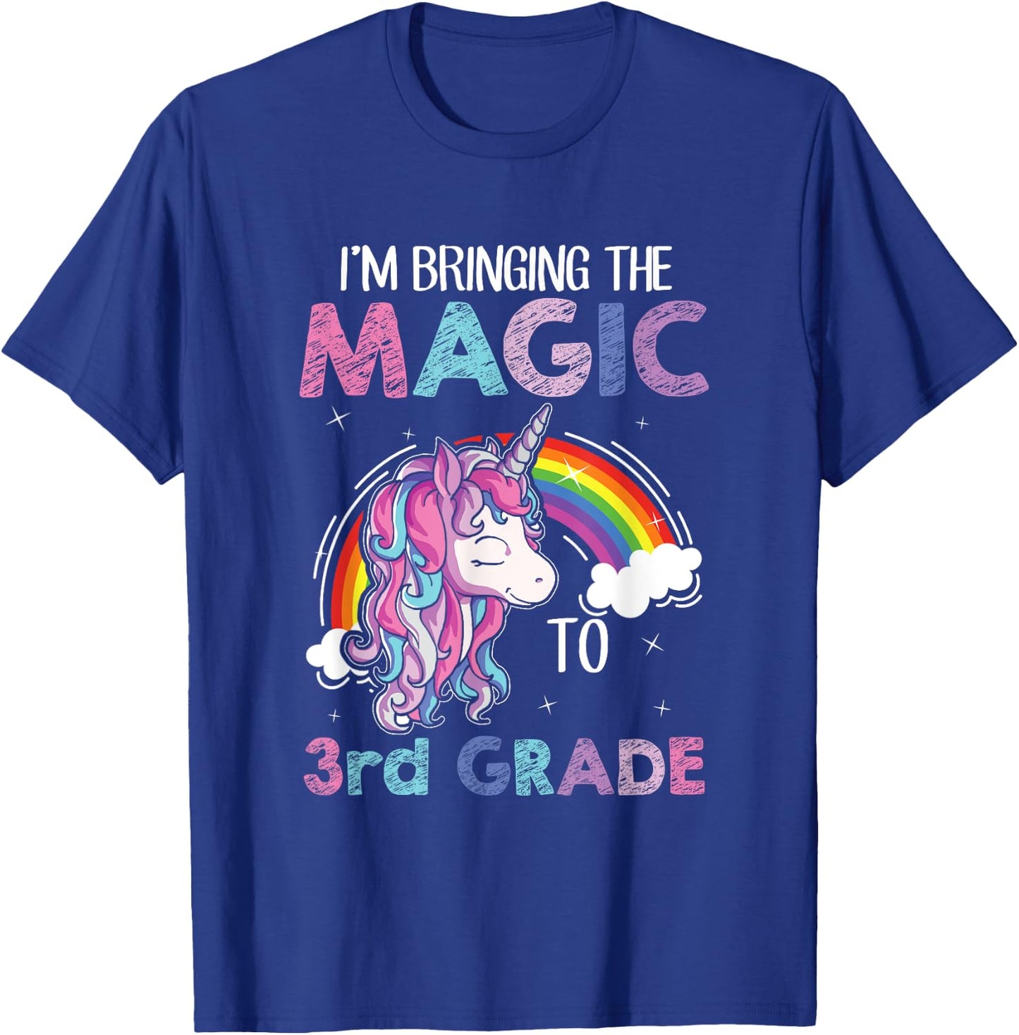 Unicorn 3rd Grade Girls Back to School Shirt Teacher Outfit T-Shirt - T-Shirt | Royal