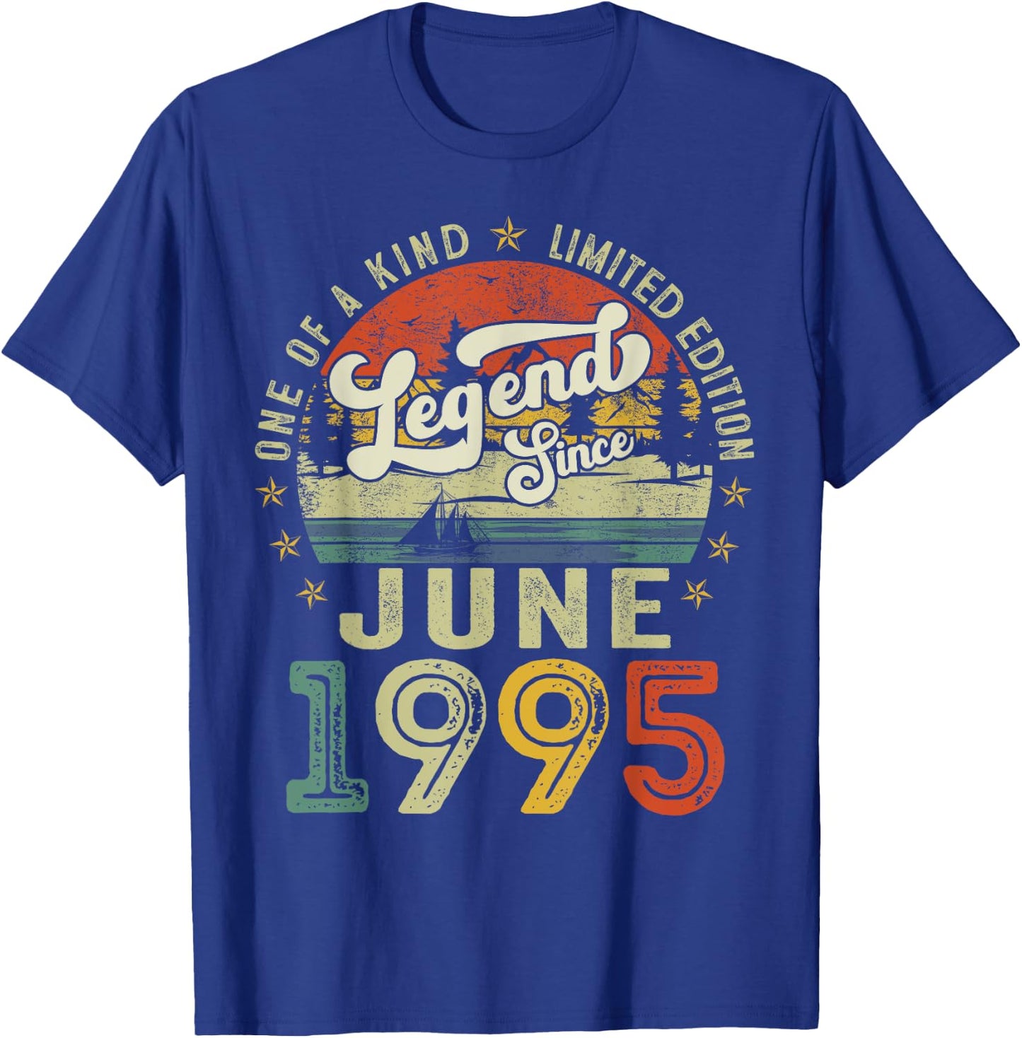 Legend Since June 1995 Vintage Retro 30th Birthday Men Women T-Shirt - T-Shirt | Royal