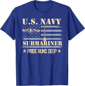 U.S Submarines Veteran Service Military Patriotic T-Shirt - T-Shirt | Royal