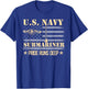 U.S Submarines Veteran Service Military Patriotic T-Shirt - T-Shirt | Royal