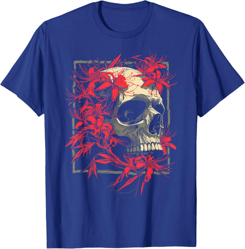 Red Spider Lily Flower Skull Skeleton Japanese Anime Otaku