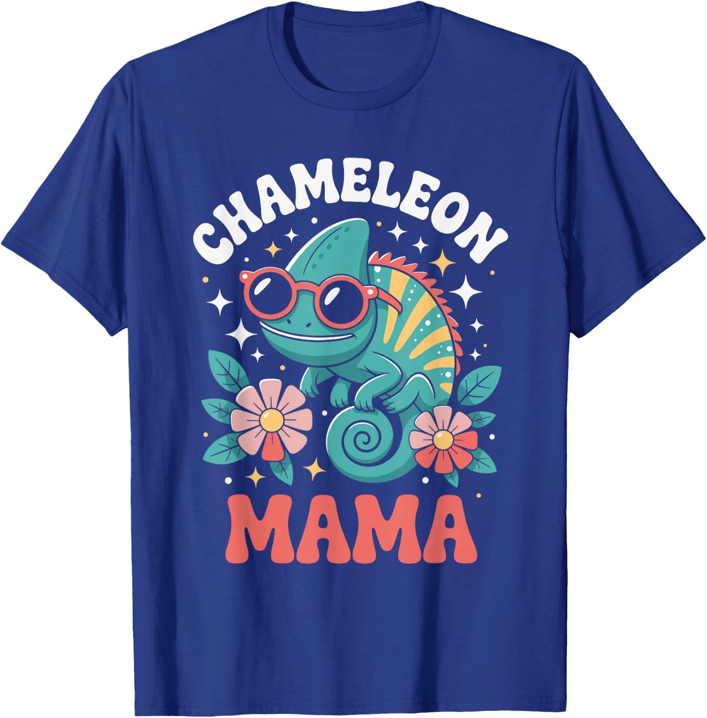 Chameleon Mama Floral Vintage 60s 70s Sunglasses T-Shirt - T-Shirt | Royal