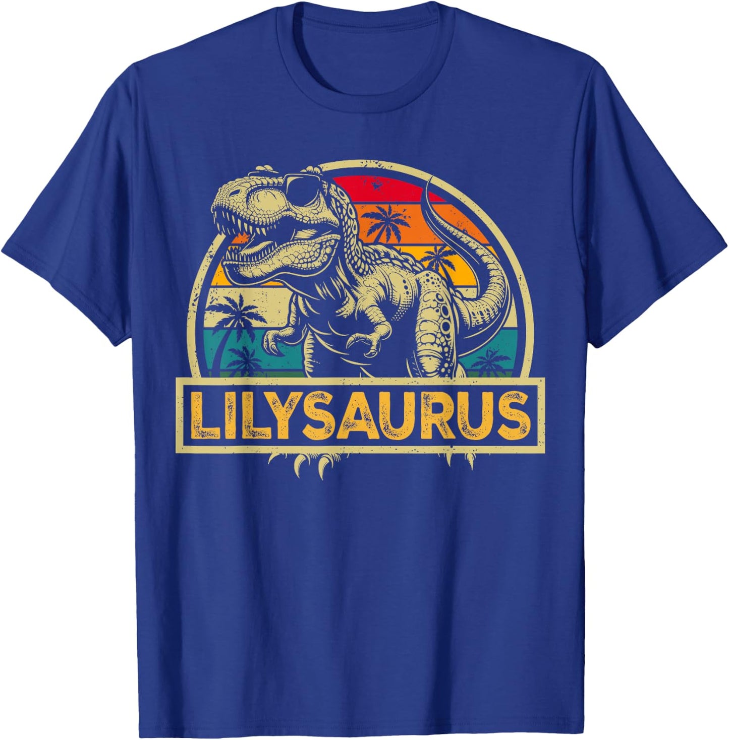 Lilysaurus T Rex Dinosaur Lily Saurus Family Matching T-Shirt - T-Shirt | Royal