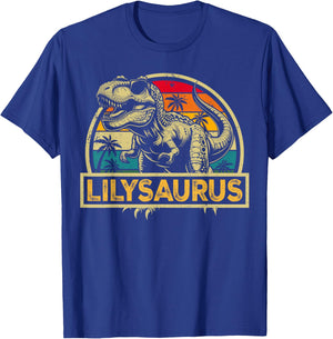 Lilysaurus T Rex Dinosaur Lily Saurus Family Matching T-Shirt - T-Shirt | Royal