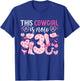 Kids 3rd Birthday Cowgirl Three Year Old Cow Girl Birthday T-Shirt - T-Shirt | Royal
