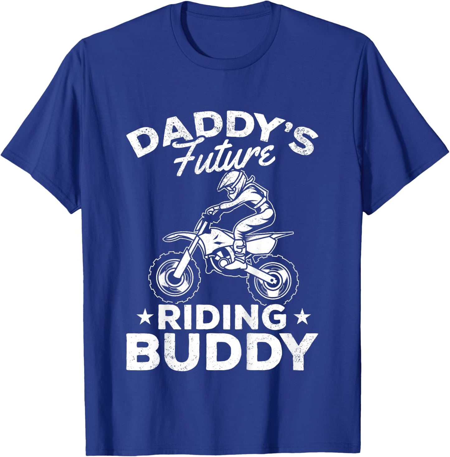 Daddy's Future Riding Buddy Motocross Kids Dirt Bike Boy T-Shirt - T-Shirt | Royal