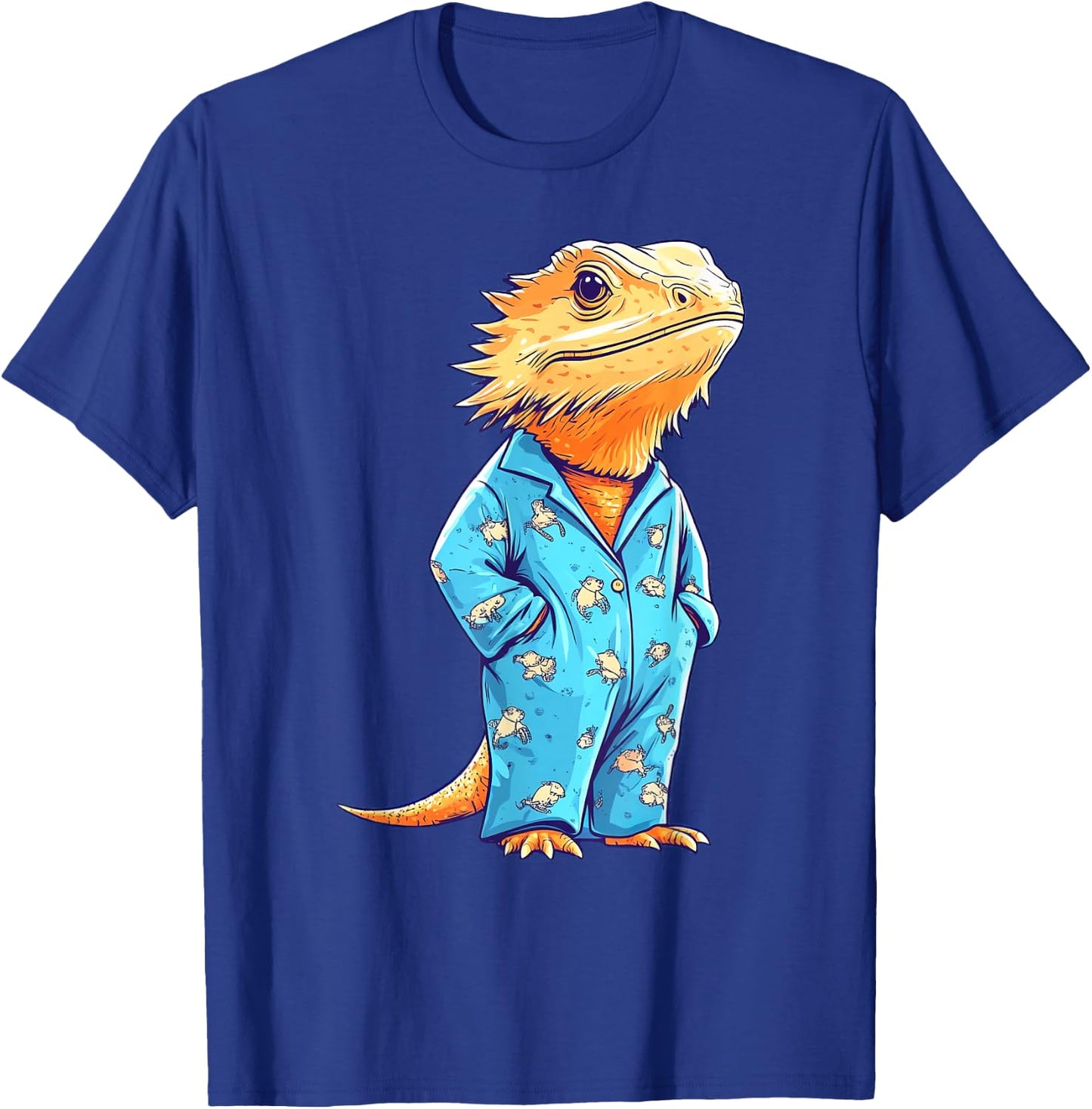 Funny Bearded Dragon Wearing Pajamas T-Shirt - T-Shirt | Royal